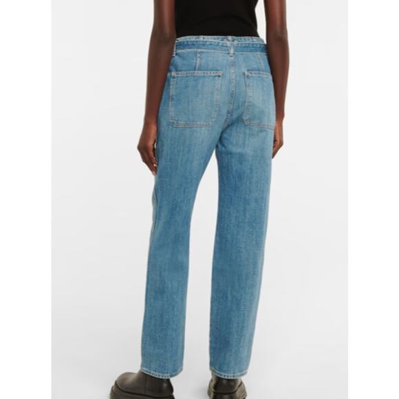 Veronica Beard Womens Rinley High Rise Cropped Jeans Durango Blue Button Fly 28 - Picture 2 of 9